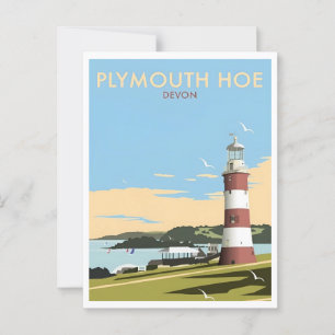 Postal Devon UK Plymouth Lighthouse Travel Retro Inspirad