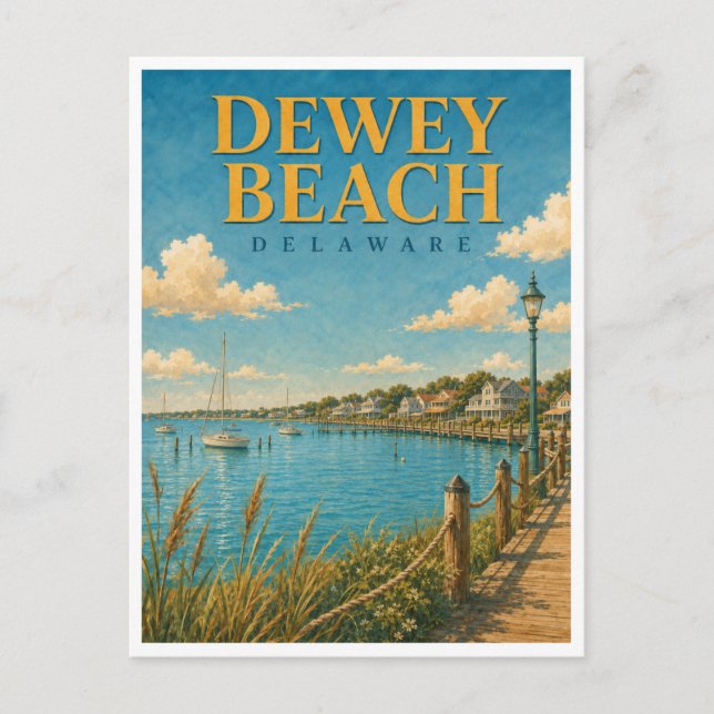 Postal Dewey Beach Delaware Rehoboth Bay GeoSaga (Anverso)