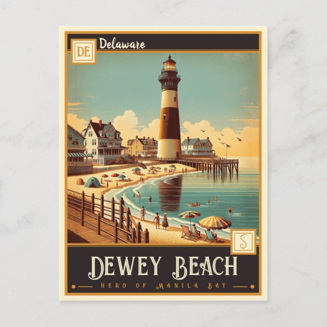 Postal Dewey Beach, Delaware | Vintage (Anverso)