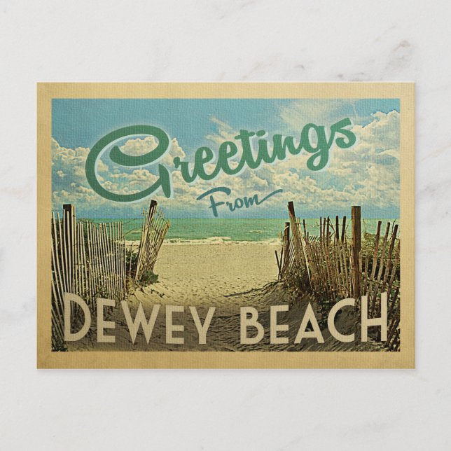 Postal Dewey Beach Vintage Travel (Anverso)