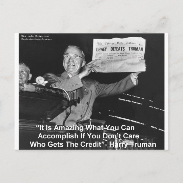 Postal Dewey Beats Truman Graciosos Regalos Tees Botones  (Anverso)