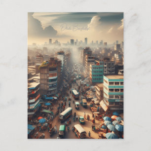 Postal Dhaka vintage Bangladesh acuarela bengalí