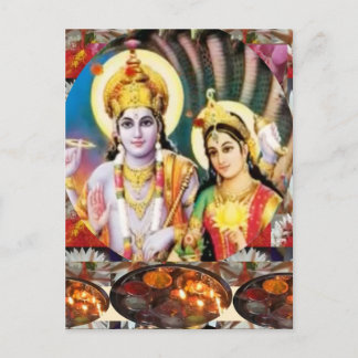Postal DHAN Laxmi n Lord Vishnu: para mostrar y hacer ref