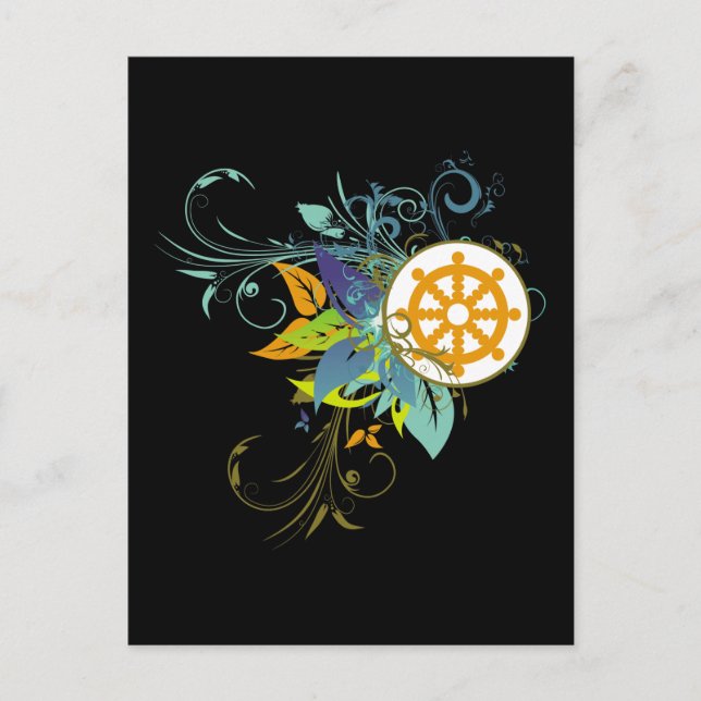 Postal Dharma Wheel Floral (Anverso)