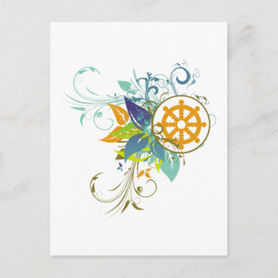 Postal Dharma Wheel Floral