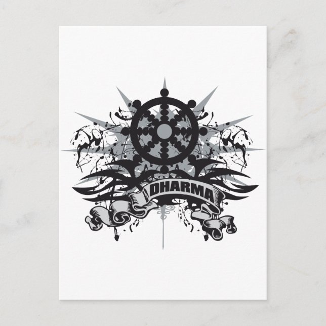 Postal Dharma Wheel Grunge (Anverso)