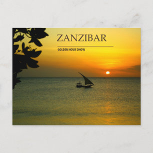 Postal Dhow de Zanzíbar al Atardecer   Hora Dorada