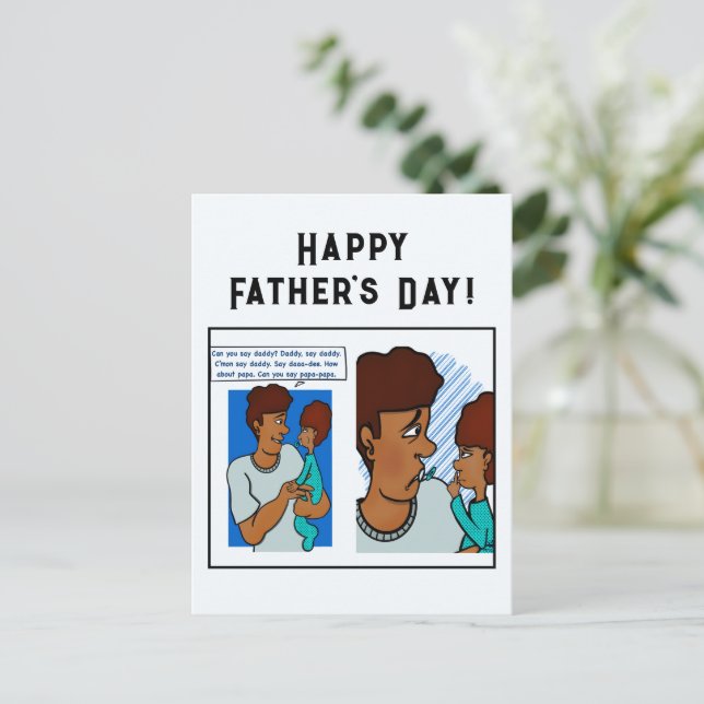 Postal Di a papá (Anverso de pie)