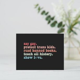 Postal Di Gay Protege a los Niños Trans Lee Libros Prohib