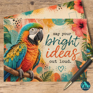 Postal Di tus ideas brillantes en voz alta Inspirador