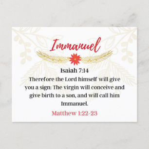 Postal Día 1. Nombres de Jesús   Immanuel   Calendario an