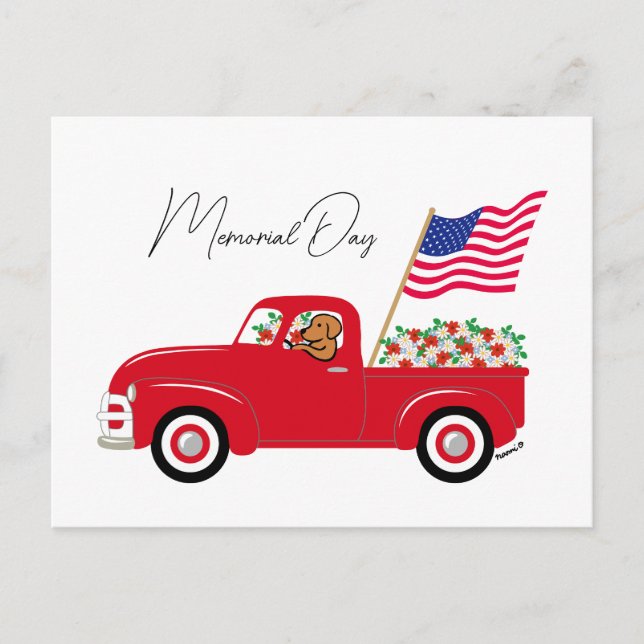 Postal Día conmemorativo del Camión Rojo Fox Labrador (Anverso)