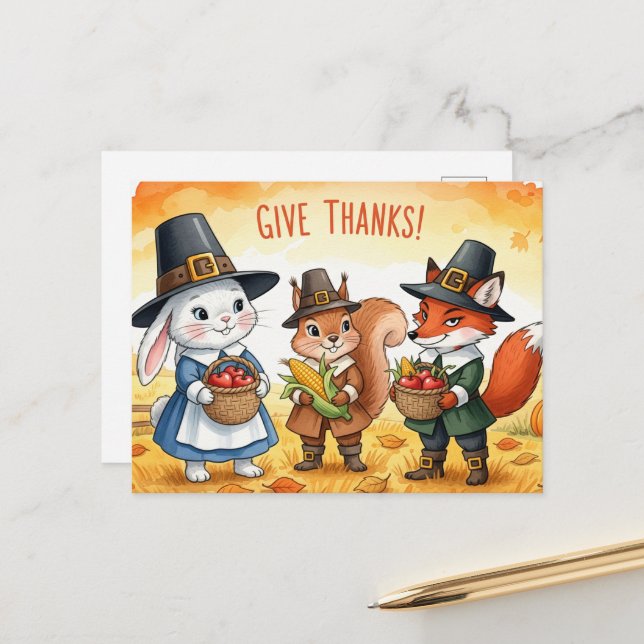 Postal Día de Acción de Gracias  (Anverso/Reverso In Situ)