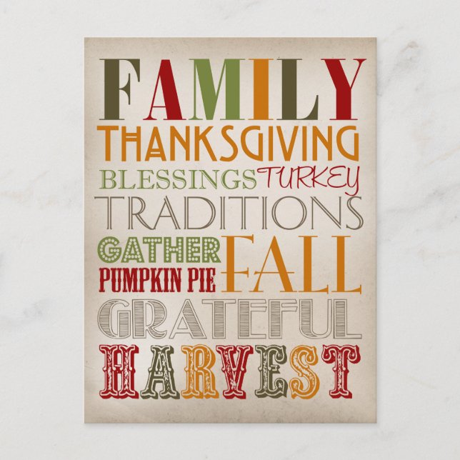 Postal - Día de Acción de Gracias (Anverso)