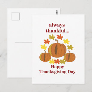 Postal Día de Acción de Gracias Calabaza de Gracias Día d