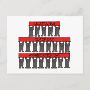 Postal Día de Apreciación del Gato Negro 17 de Agosto