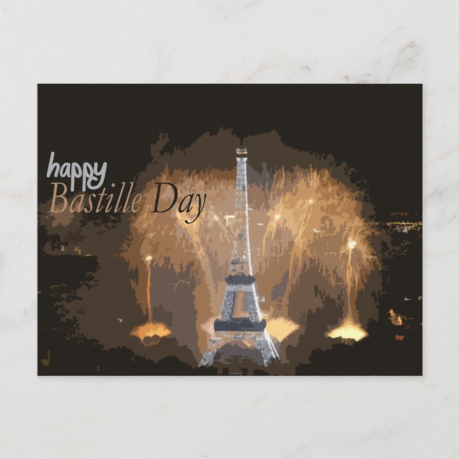 Postal Día de Bastille feliz Francia v2 (Anverso)