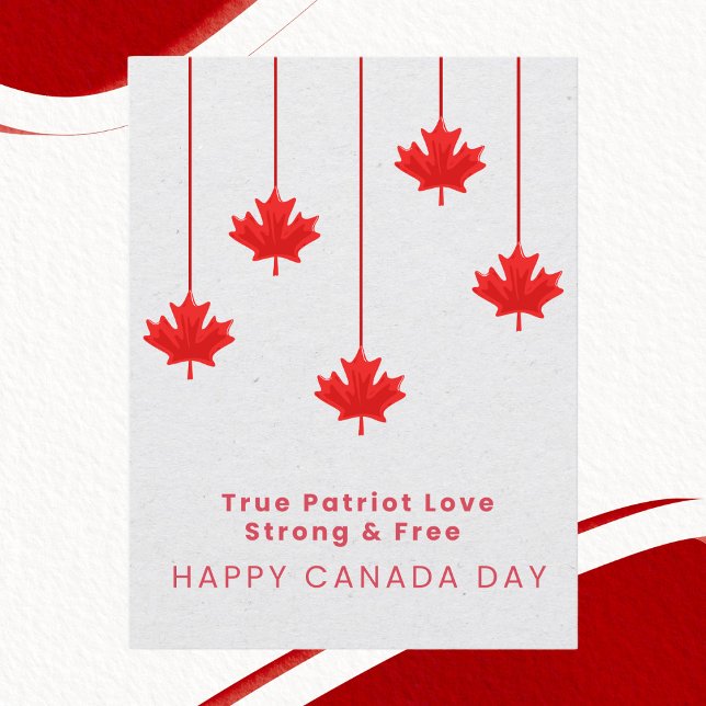 Postal Día de Canadá sobre la hoja de arce colgante (Subido por el creador)