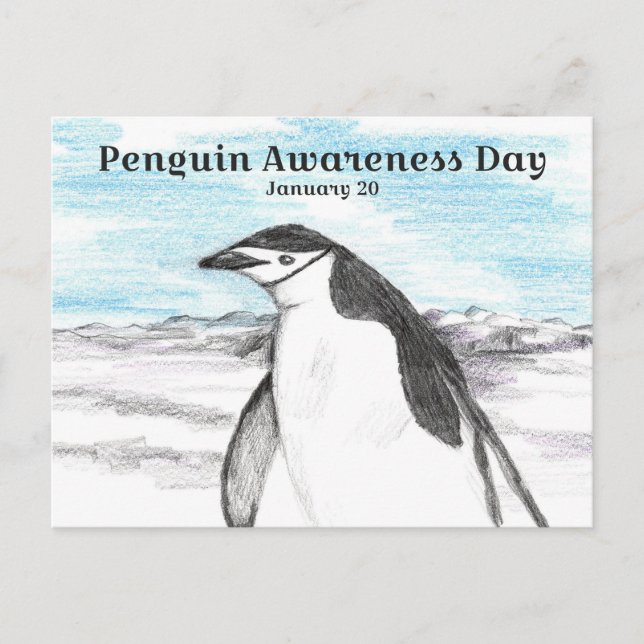 Postal Día de Concienciación sobre los Pingüinos 20 de En (Anverso)