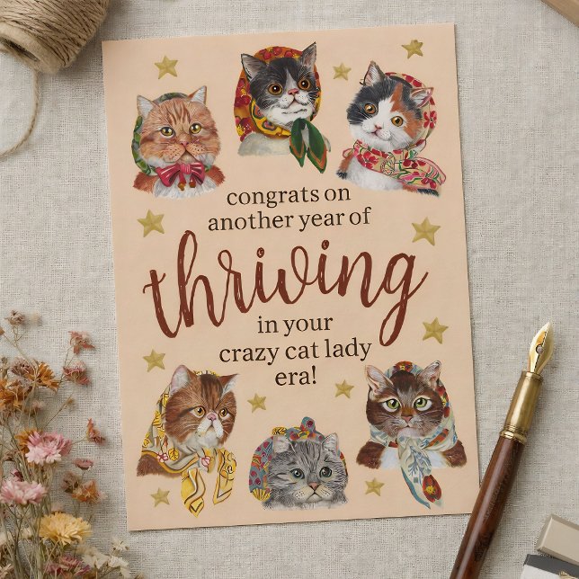 Postal Día de Cumpleaños Feliz Era de Señora Gata Loca Di (Subido por el creador)
