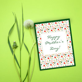 Postal Día de la abuela Flores silvestres del patrón de l