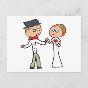 Postal Día de la boda de novias y novias