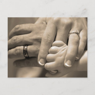 Postal Día de la boda de una familia