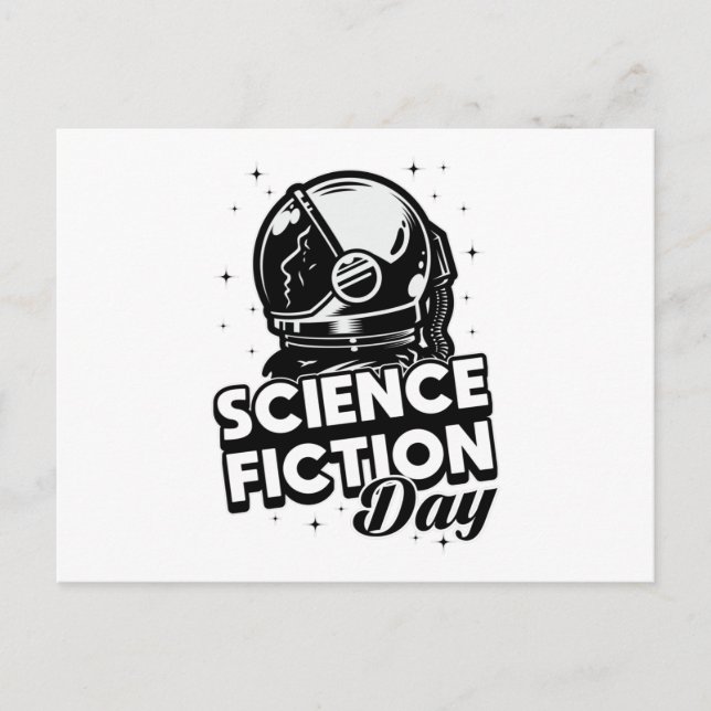 Postal Día de la ciencia de ciencia ficción del alienígen (Anverso)