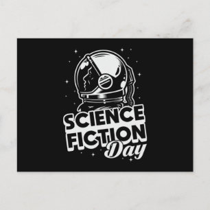 Postal Día de la ciencia ficción espacial Regalo de alien