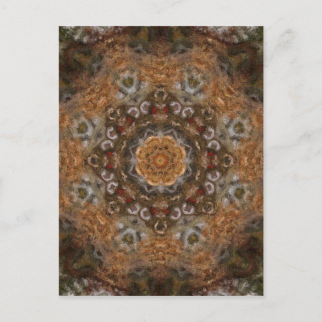 Postal Día de la cosecha Impasto Kaleidoscope Art 5 (Anverso)