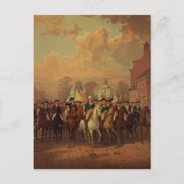 Postal Día de la Evacuación Entrada de Washington a Nueva (Anverso)