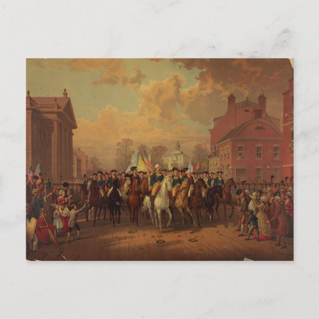 Postal Día de la Evacuación Entrada de Washington a Nueva (Anverso)