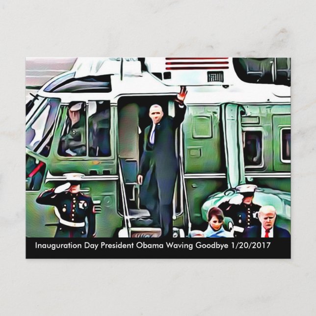 Postal Día de la Inauguración Presidente Obama y Donald T (Anverso)