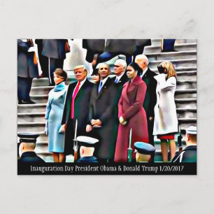 Postal Día de la Inauguración Presidente Obama y Donald T