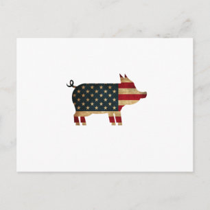 Postal Día De La Independencia De Estados Unidos - Cerdo 