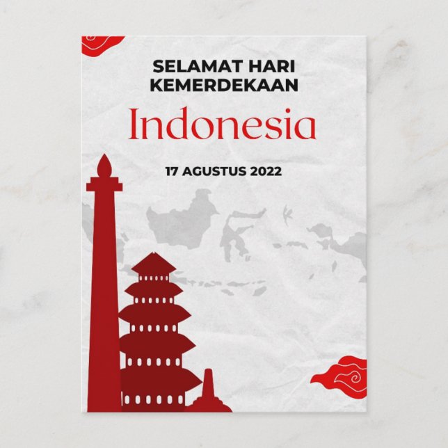 POSTAL DÍA DE LA INDEPENDENCIA DE INDONESIA (Anverso)