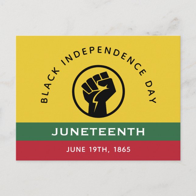 Postal Día de la Independencia Negra Juneteenth 1865 Text (Anverso)