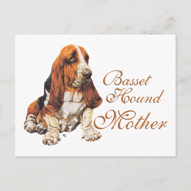 Postal Día de la Madre Basset Hound (Anverso)