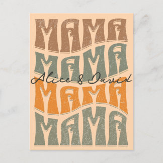 Postal Día de la Madre Color natural de la mamá Los niños