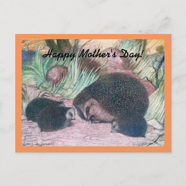 Postal Día de la Madre de Hedgehog (Anverso)