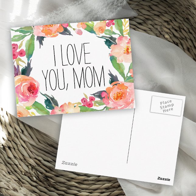 Postal Día de la Madre Floral Acuarela Rosa (Subido por el creador)