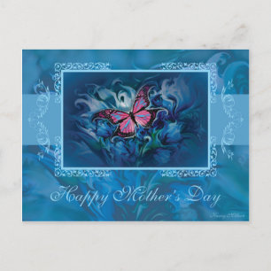 Postal Día de la Madre, Floral Azul