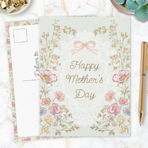 Postal Día de la Madre Floral Elegante Personalizado Feli