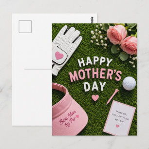 Postal Día de la Madre Golf para mamá de golf con pelota 