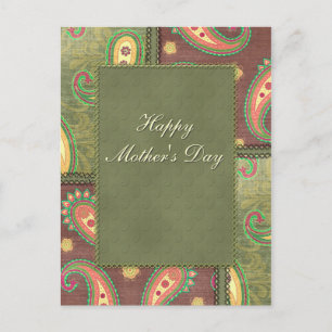 Postal Día de la Madre - hermoso diseño Paisley