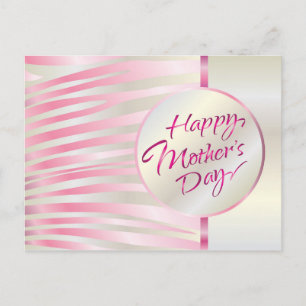 Postal Día de la Madre Letra Dorada Rosa Elegante de Lujo
