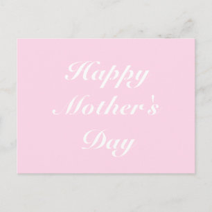 Postal Día de la Madre light pink white script elegante