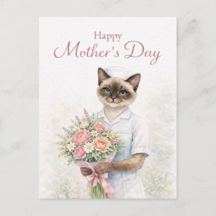 Postal Día de la Madre para amantes de los gatos de Enfer