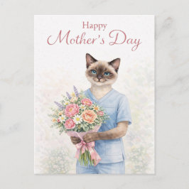 Postal Día de la Madre para amantes de los gatos de Enfer