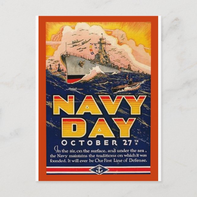 Postal Día de la Marina Vintage (Anverso)
